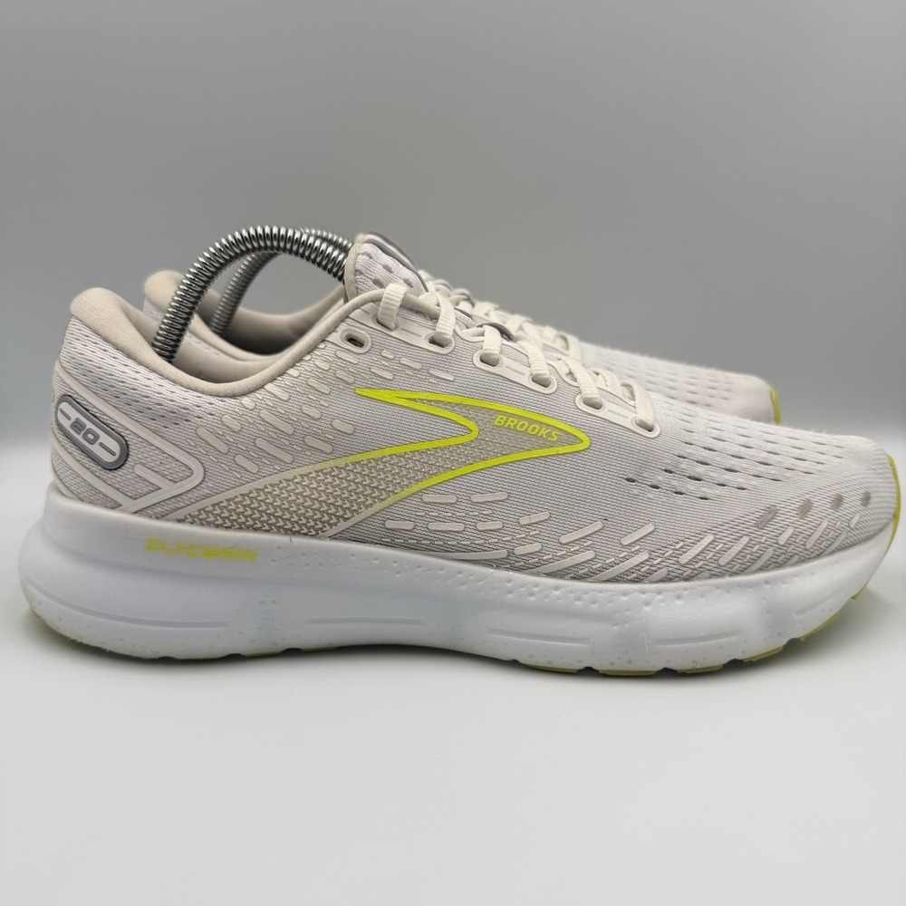 Brooks Glycerin 20 Men's Size 10 D White Yellow Running Athletic Sneakers Shoes